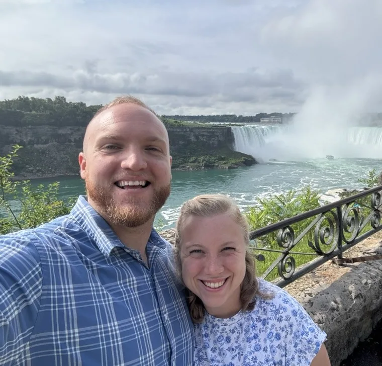 Gideon Harris and his wife, owners of HuntsvilleRooms, at Niagara Falls