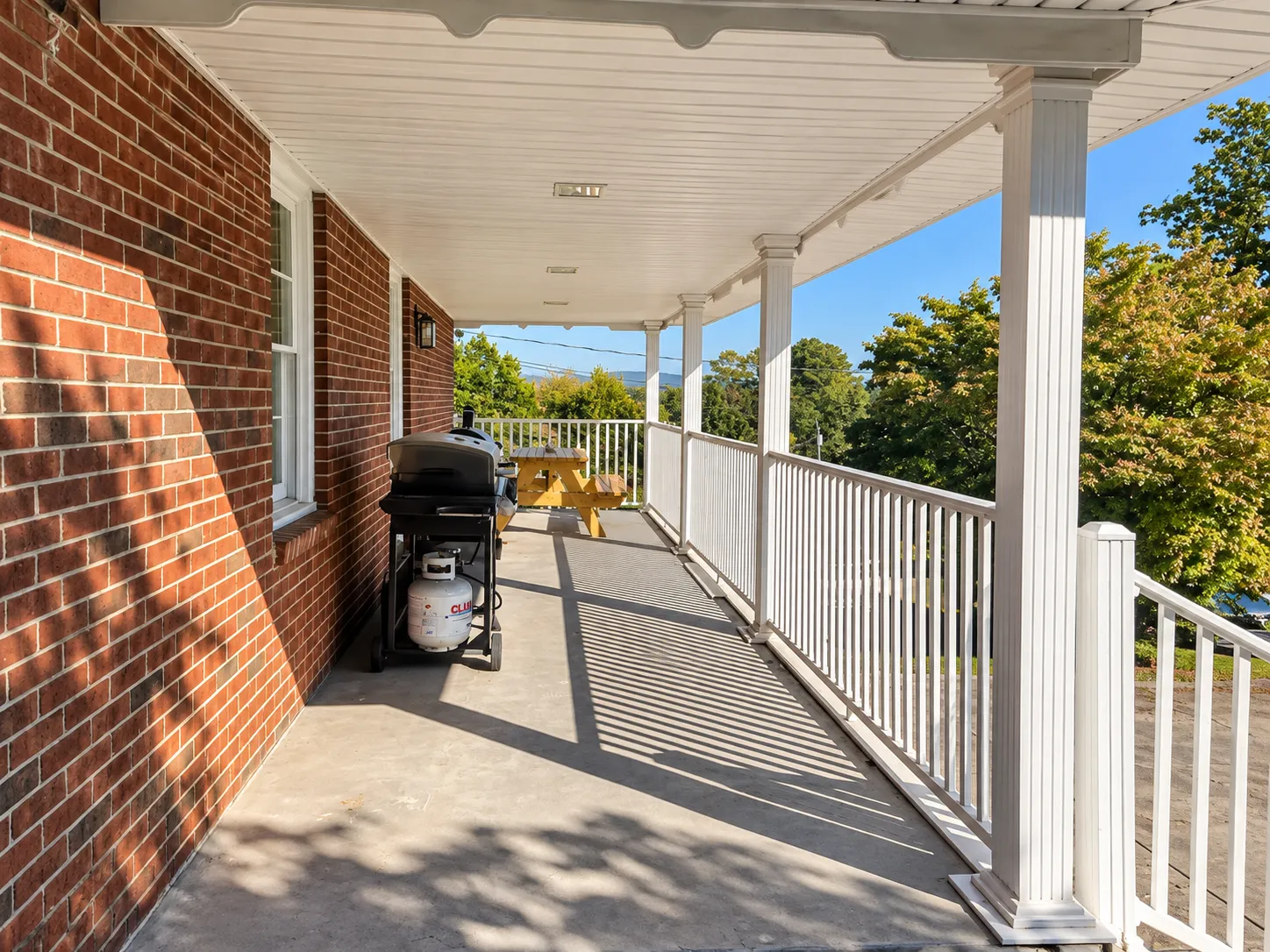Covered porch with grill